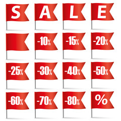 Red Pin Flags Sale Set