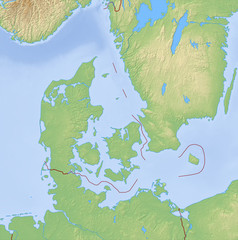 Relief Map of Danmark - 3D-Illustration