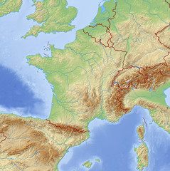 Relief Map of France - 3D-Illustration