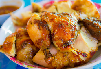 grilled chicken in plate