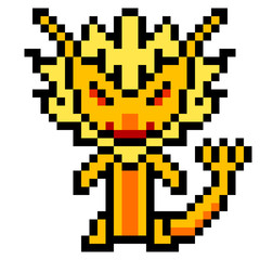 illustration pixel art design dragon