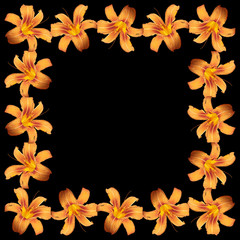 Floral pattern. Orange lily 