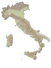 Relief map of Italy - 3D-Illustration