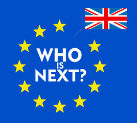 UK Flag Separates from European Union Flag with Message 