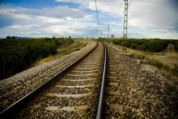 Naklejka premium Via de tren