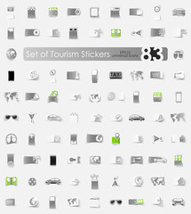 Set of tourism stickers