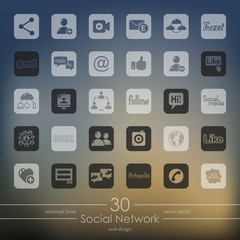Set of social network icons
