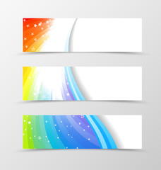 Set of banner rainbow design