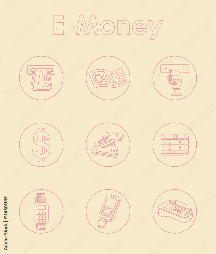 Canvas Prints set of e-money simple icons