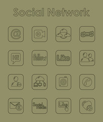 Set of social network simple icons