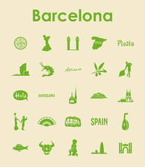 Set of Barcelona simple icons