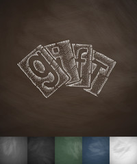 GIFT icon. Hand drawn vector illustration