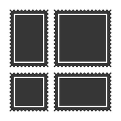 Blank Postage Stamps Set on White Background. Vector