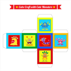 Cute Monster Cube Craft