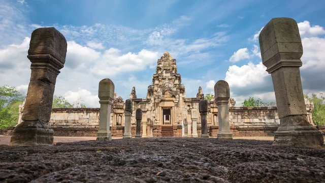  castle of Prasat Sadok Kok Thom at Sa Kaeo Province in Thailand.