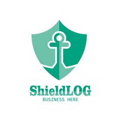 Logo shield abstract protection safety creative design vector