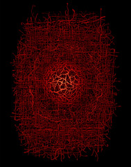 красный сетчатый шар на сплетениях  © vickey_