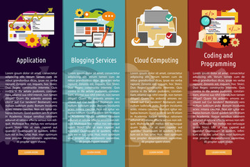 SEO and Development Vertical Banner Concept