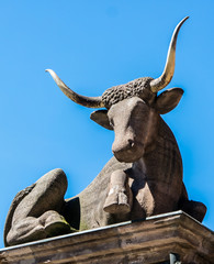 Historische Statue von einem Stier in Nürnberg