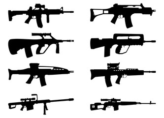 Advance Gun Rifle Icon Silhouette
