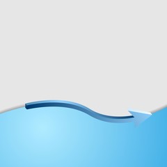 Blue technology background with wave and arrow
