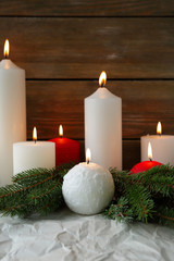 many red and white christmas candles