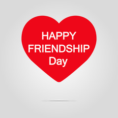 Happy friendship day in the heart on a white background