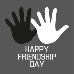 Hands Happy friendship day on a gray background with hands