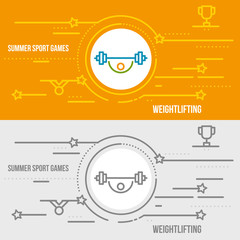 Horizontal banner of summer sport games.