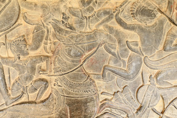 Ancient bas-relief stone carving