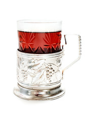Vintage glass holder on white