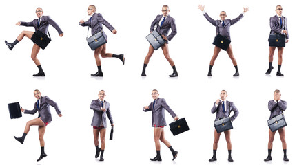 Composite photo of naked businessman on white