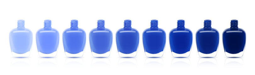 Set of nail polish leaking out of the bottle. Maniqure and pediqure varnish. Vector illustration