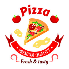 Premium pizza icon for pizzeria menu design