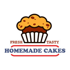 Homemade cakes and pastries sign for bakery design