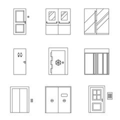 Doors line icons.