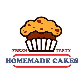 Homemade cakes and pastries sign for bakery design