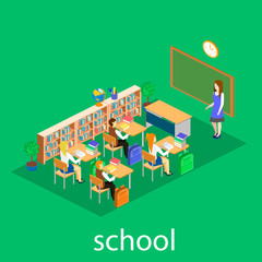 Isometric interior of school