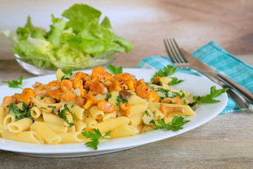 Penne mit Pfifferlingen
