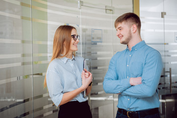 Woman adviser with a businessman.