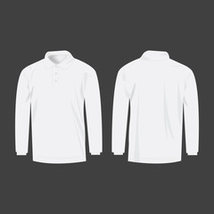 White polo with long sleeve isolated