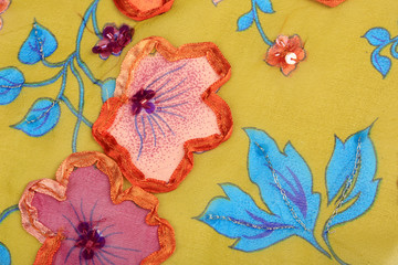 colored flowered fabric