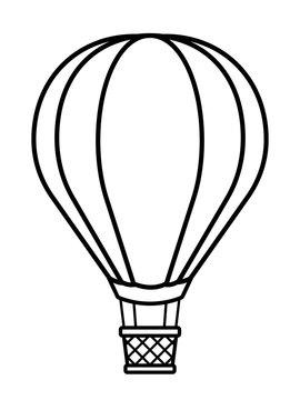 Vector Image Of Silhouette Hot Air Balloon