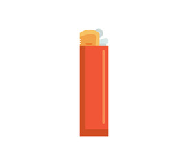 Lighter vector illustration. gas flame flat icon. fire gasoline plastic lighter isolated on white background