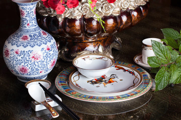 tableware , chinese, china, design, still life, vase, table nice restaurant
