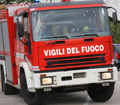 truck fire truck fire department on the road