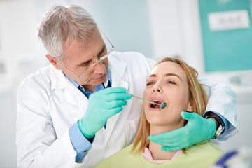 Fototapeta premium Woman on dental check up