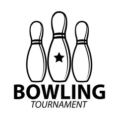 Bowling emblems, labels, badges and designed elements.