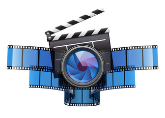 Obraz premium Online movie theater cinema icon design