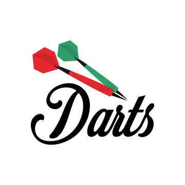 Darts label. Badge Logo. Darts sporting symbols.